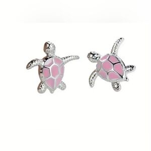 Pink Turtle Stud Earrings